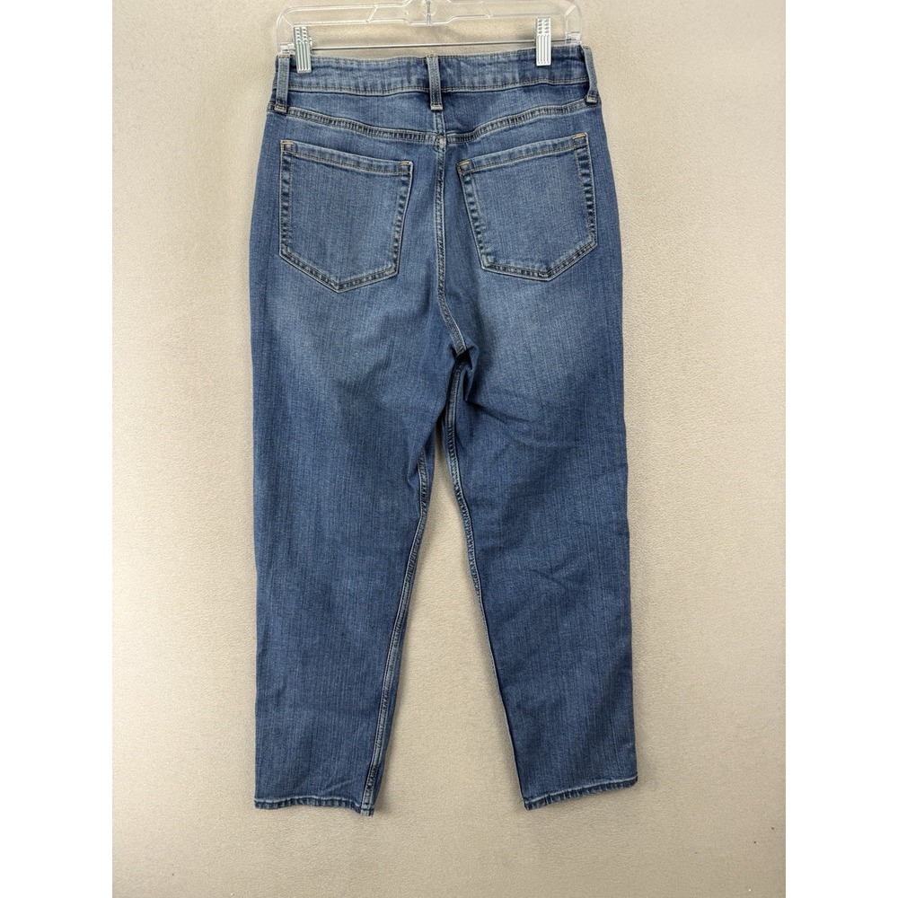Abercrombie & Fitch A&F Mom Jeans High Rise Cropped Straight Leg Blue 29/8R - Picture 2 of 8